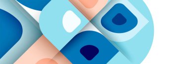 Soyut yuvarlak şekiller ve gölge efektleri tekrarlanan vektör modern geometrik arkaplan kümesi