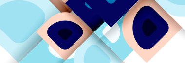 Soyut yuvarlak şekiller ve gölge efektleri tekrarlanan vektör modern geometrik arkaplan kümesi