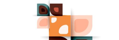 Soyut yuvarlak şekiller ve gölge efektleri tekrarlanan vektör modern geometrik arkaplan kümesi