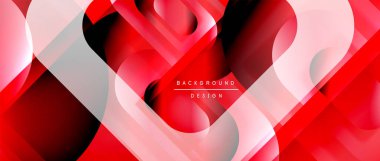 Çizgiler ve modern formlarla vektör geometrik arkaplan. Soyut yuvarlak şekiller, gölge ve ışık efektleri ile akışkan eğimli