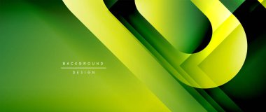 Çizgiler ve modern formlarla vektör geometrik arkaplan. Soyut yuvarlak şekiller, gölge ve ışık efektleri ile akışkan eğimli