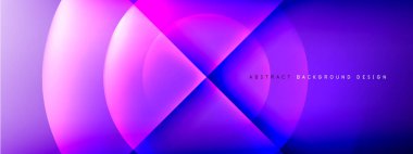 Vektör soyut arkaplan - gölgeler ve ışık efektleri ile sıvı gradyanı üzerinde daire ve çapraz çapraz. Metin için tekno ya da ticari parlak tasarım şablonları