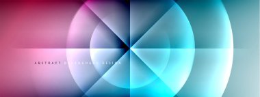 Vektör soyut arkaplan - gölgeler ve ışık efektleri ile sıvı gradyanı üzerinde daire ve çapraz çapraz. Metin için tekno ya da ticari parlak tasarım şablonları