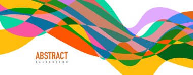 Akışkan dalga renkli soyut arkaplan. Dinamik renkli canlı vektör tasarımı