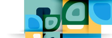 Soyut yuvarlak şekiller ve gölge efektleri tekrarlanan vektör modern geometrik arkaplan kümesi