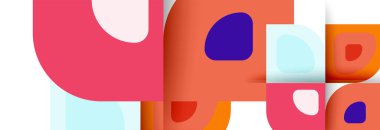 Soyut yuvarlak şekiller ve gölge efektleri tekrarlanan vektör modern geometrik arkaplan kümesi