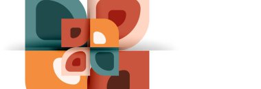 Soyut yuvarlak şekiller ve gölge efektleri tekrarlanan vektör modern geometrik arkaplan kümesi