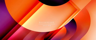 Çizgiler ve modern formlarla vektör geometrik arkaplan. Soyut yuvarlak şekiller, gölge ve ışık efektleri ile akışkan eğimli