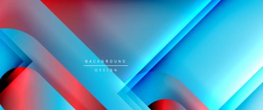 Çizgiler ve modern formlarla vektör geometrik arkaplan. Soyut yuvarlak şekiller, gölge ve ışık efektleri ile akışkan eğimli