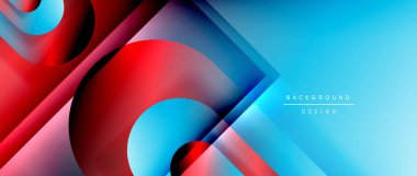 Çizgiler ve modern formlarla vektör geometrik arkaplan. Soyut yuvarlak şekiller, gölge ve ışık efektleri ile akışkan eğimli