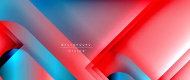 Çizgiler ve modern formlarla vektör geometrik arkaplan. Soyut yuvarlak şekiller, gölge ve ışık efektleri ile akışkan eğimli