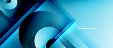 Çizgiler ve modern formlarla vektör geometrik arkaplan. Soyut yuvarlak şekiller, gölge ve ışık efektleri ile akışkan eğimli