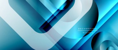 Çizgiler ve modern formlarla vektör geometrik arkaplan. Soyut yuvarlak şekiller, gölge ve ışık efektleri ile akışkan eğimli