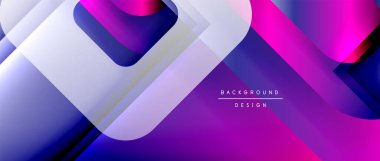 Çizgiler ve modern formlarla vektör geometrik arkaplan. Soyut yuvarlak şekiller, gölge ve ışık efektleri ile akışkan eğimli