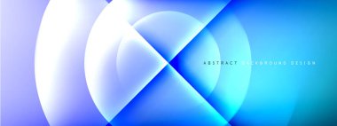 Vektör soyut arkaplan - gölgeler ve ışık efektleri ile sıvı gradyanı üzerinde daire ve çapraz çapraz. Metin için tekno ya da ticari parlak tasarım şablonları