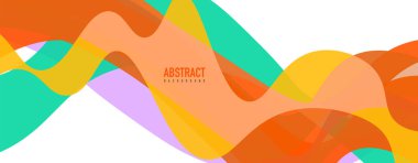 Akışkan dalga renkli soyut arkaplan. Dinamik renkli canlı vektör tasarımı