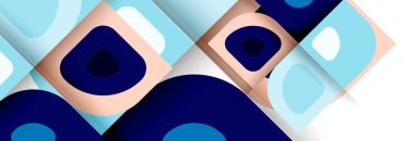 Soyut yuvarlak şekiller ve gölge efektleri tekrarlanan vektör modern geometrik arkaplan kümesi