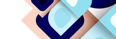 Soyut yuvarlak şekiller ve gölge efektleri tekrarlanan vektör modern geometrik arkaplan kümesi