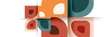 Soyut yuvarlak şekiller ve gölge efektleri tekrarlanan vektör modern geometrik arkaplan kümesi