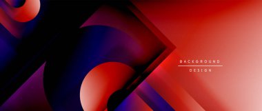 Çizgiler ve modern formlarla vektör geometrik arkaplan. Soyut yuvarlak şekiller, gölge ve ışık efektleri ile akışkan eğimli