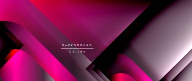 Çizgiler ve modern formlarla vektör geometrik arkaplan. Soyut yuvarlak şekiller, gölge ve ışık efektleri ile akışkan eğimli