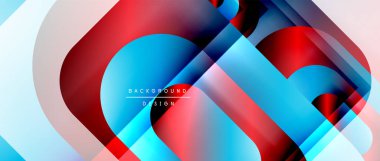 Çizgiler ve modern formlarla vektör geometrik arkaplan. Soyut yuvarlak şekiller, gölge ve ışık efektleri ile akışkan eğimli