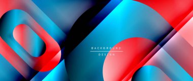 Çizgiler ve modern formlarla vektör geometrik arkaplan. Soyut yuvarlak şekiller, gölge ve ışık efektleri ile akışkan eğimli