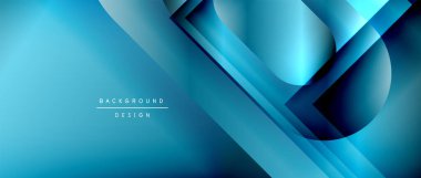 Çizgiler ve modern formlarla vektör geometrik arkaplan. Soyut yuvarlak şekiller, gölge ve ışık efektleri ile akışkan eğimli