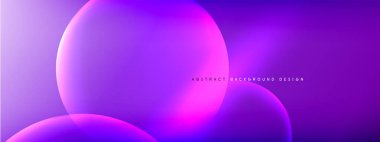 Vektör soyut arka plan sıvı baloncuk daireleri, gölgeler ve ışık efektleri ile sıvı gradyan. Metin için parlak tasarım şablonları