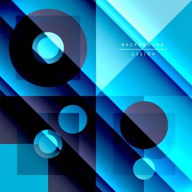 Neo memphis geometrik deseni daireler, kareler ve çizgilerle. Kapaklar, afişler, el ilanları ve posterler ve diğer şablonlar için pop sanatları soyut arka plan