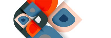 Soyut yuvarlak şekiller ve gölge efektleri tekrarlanan vektör modern geometrik arkaplan kümesi