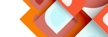 Soyut yuvarlak şekiller ve gölge efektleri tekrarlanan vektör modern geometrik arkaplan kümesi