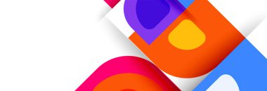 Soyut yuvarlak şekiller ve gölge efektleri tekrarlanan vektör modern geometrik arkaplan kümesi