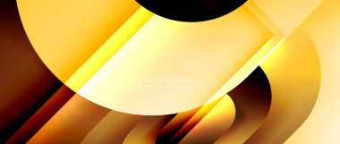 Çizgiler ve modern formlarla vektör geometrik arkaplan. Soyut yuvarlak şekiller, gölge ve ışık efektleri ile akışkan eğimli