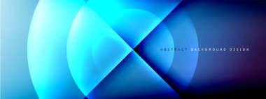 Vektör soyut arkaplan - gölgeler ve ışık efektleri ile sıvı gradyanı üzerinde daire ve çapraz çapraz. Metin için tekno ya da ticari parlak tasarım şablonları