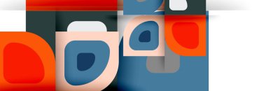 Soyut yuvarlak şekiller ve gölge efektleri tekrarlanan vektör modern geometrik arkaplan kümesi