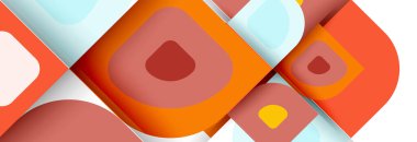 Soyut yuvarlak şekiller ve gölge efektleri tekrarlanan vektör modern geometrik arkaplan kümesi