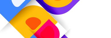 Soyut yuvarlak şekiller ve gölge efektleri tekrarlanan vektör modern geometrik arkaplan kümesi