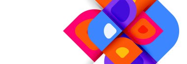 Soyut yuvarlak şekiller ve gölge efektleri tekrarlanan vektör modern geometrik arkaplan kümesi