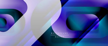 Çizgiler ve modern formlarla vektör geometrik arkaplan. Soyut yuvarlak şekiller, gölge ve ışık efektleri ile akışkan eğimli