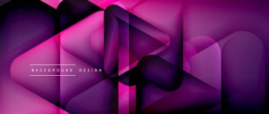 Üçgen geometrik soyut arkaplanı şekillendirir. Üç boyutlu gölge efektleri ve sıvı eğimleri. Metin mesajınız için modern üstüste bindirme formları duvar kağıdı