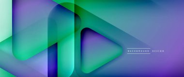 Üçgen geometrik soyut arkaplanı şekillendirir. Üç boyutlu gölge efektleri ve sıvı eğimleri. Metin mesajınız için modern üstüste bindirme formları duvar kağıdı