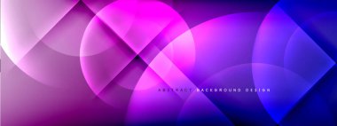 Vektör soyut arkaplan - gölgeler ve ışık efektleri ile sıvı gradyanı üzerinde daire ve çapraz çapraz. Metin için tekno ya da ticari parlak tasarım şablonları