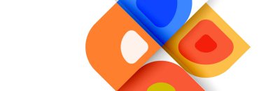 Soyut yuvarlak şekiller ve gölge efektleri tekrarlanan vektör modern geometrik arkaplan kümesi