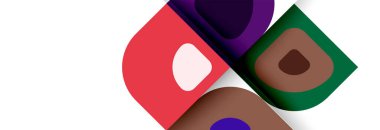 Soyut yuvarlak şekiller ve gölge efektleri tekrarlanan vektör modern geometrik arkaplan kümesi