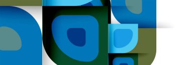 Soyut yuvarlak şekiller ve gölge efektleri tekrarlanan vektör modern geometrik arkaplan kümesi