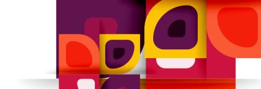 Soyut yuvarlak şekiller ve gölge efektleri tekrarlanan vektör modern geometrik arkaplan kümesi