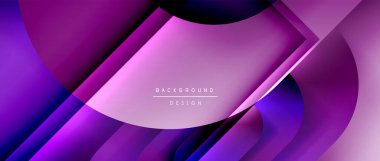 Çizgiler ve modern formlarla vektör geometrik arkaplan. Soyut yuvarlak şekiller, gölge ve ışık efektleri ile akışkan eğimli