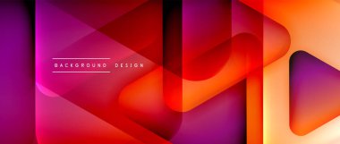 Üçgen geometrik soyut arkaplanı şekillendirir. Üç boyutlu gölge efektleri ve sıvı eğimleri. Metin mesajınız için modern üstüste bindirme formları duvar kağıdı