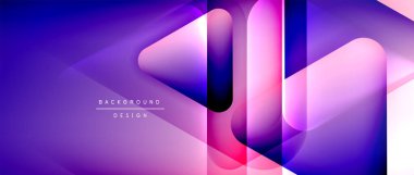 Üçgen geometrik soyut arkaplanı şekillendirir. Üç boyutlu gölge efektleri ve sıvı eğimleri. Metin mesajınız için modern üstüste bindirme formları duvar kağıdı